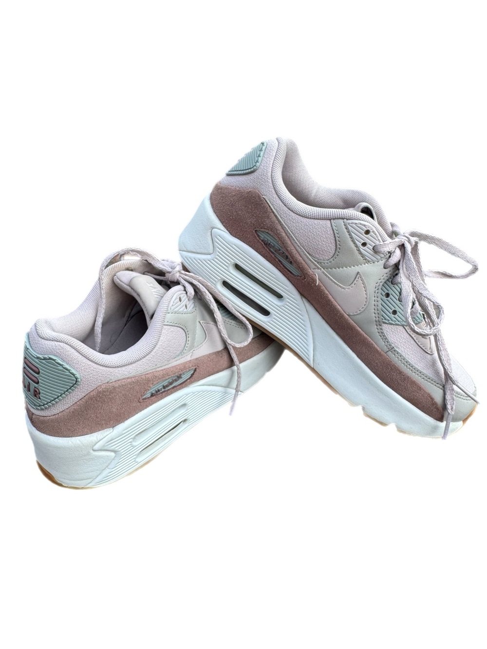 Nike Air Max 90 LV8 Women's Pink/Gray Leather/Suede Platform Sneakers Sz 7.5 - Picture 4 of 13